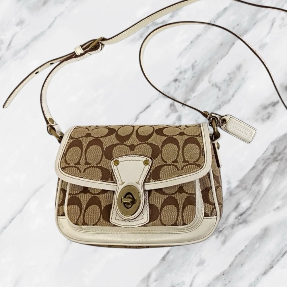 Coach Brown and Cream Crossbody Bag